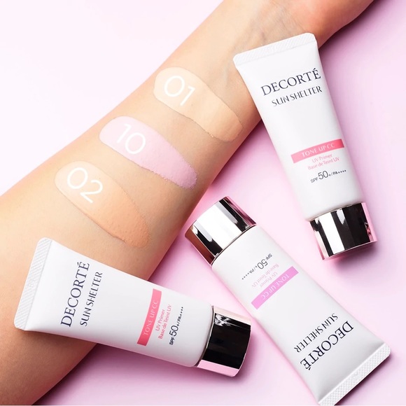 COSME DECORTE SUN SHELTER TONE UP CC UV Primer SPF50 PA++++ 02 Beige - Picture 6 of 7